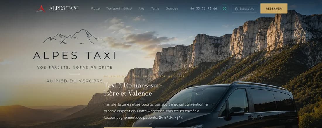 Aperçu du site Alpes Taxi
